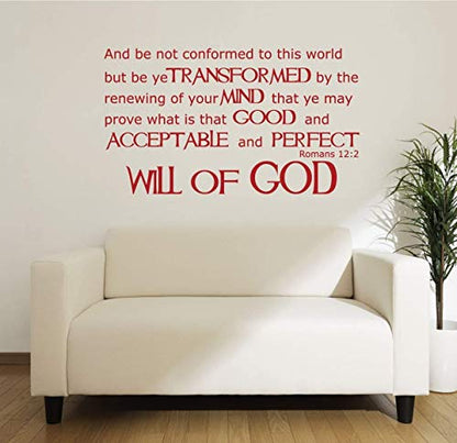 Romans 12:2 Bible Verse Wall Decal - Christian Vinyl Lettering