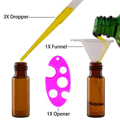 MaxMau 24 Pack 5ml Amber Glass Roller Bottles for Essential Oils,Roll on Bottle with Stainless Steel Roller Balls Golden Painted Caps for Daily Aromatherapy Sample Test Travel - color: 24 PACK Amber Roller Bottles