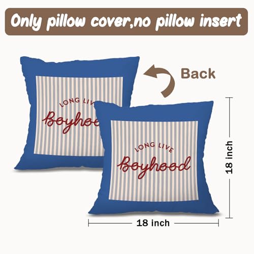 Long Live Boyhood Throw Pillow Cover 18x18,Boys Room Decor - color: Boys-long Live Boyhood