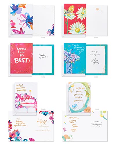 American Greetings 41-Count Card Pack designed by Kathy Davis Studios, All-Occasion Watercolor Florals & Gold Foil Accents