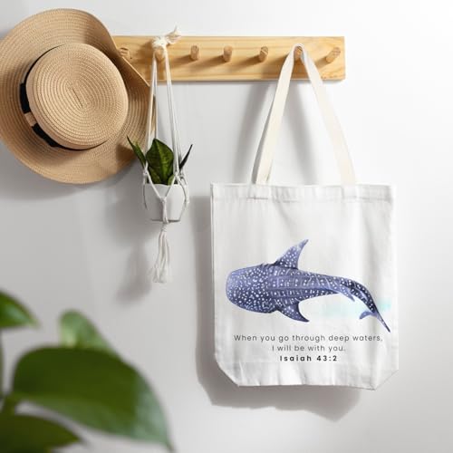 FBB Christian What's the Best that Could Happen Inspirational Tote Bag - color: When You Go Through Deeo Waters,i Will Be With You