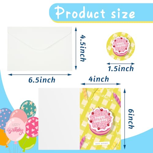 Harloon 200 Pack Happy Birthday Card Assorted Bulk with Blank Envelopes and Stickers 4 x 6 Inches Greeting Blank Happy Birthday Cards for Men Women Adults Kids, 20 Styles(Cute Style) - style: Cute Style