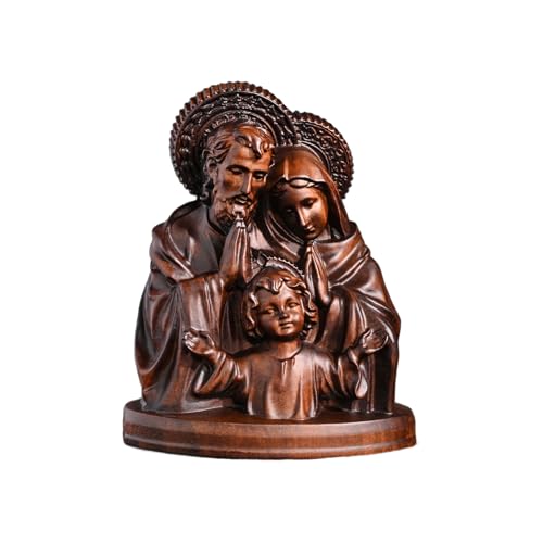 BGCarvedGrace Holy Family Wooden Statue - color: Holy Family, size: 4 Inch