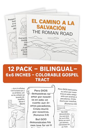 Spanish & English Gospel Tract for Kids – Bible Verses from Romans – Color & Learn Christian Craft (12 Count) #30104