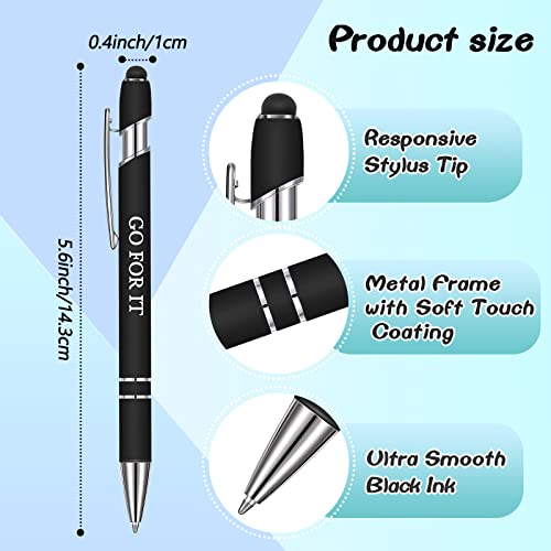 Zonon 12 Pcs Inspirational Pens, Motivational Ballpoint Pen Gifts for Women - color: Black, style: Motivational Style