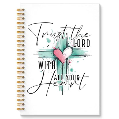 ROXMART Christian Glitter Spiral Notebook, Bible Verse Journal, Christian Gifts for Women, Trust in the Lord with All Your Heart Religious Scripture Hardcover Notebook Journal, 5.5x8.3 Inch - color: Style 01
