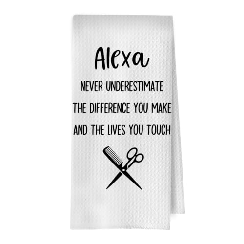 Hairdresser Gifts Kitchen Towels - Funny Barber Gifts Decorative Waffle Dish Towels, Hairdresser Gift Hand Towel, Hair Stylist Gift Tea Towel, 16×24 Inches - color: Hairdresser