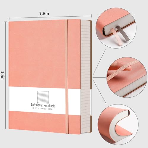 AHGXG Lined Journal Notebook, 320 Numbered Pages, B5 (7.6'' X 10'') - color: Pink, size: B5