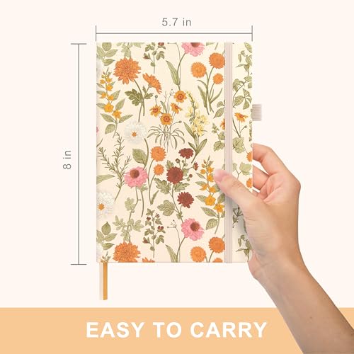 &And Per Se Lined Hardcover Notebook – A5 5.7"x8" College Ruled, 160 Pages, 100gsm Thick Paper – Aesthetic Journal for Women, Gift-Ready Planner, Everyday Writing Notebook (Wild Flowers) - color: a.Wild Flowers, style: Lined with Pattern