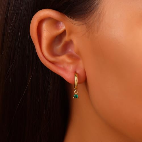 18K Gold Plated Hoop Earrings for Women, NICKEL-FREE & HYPOALLERGENIC, Timeless Jewelry Gift - color: Gold-D