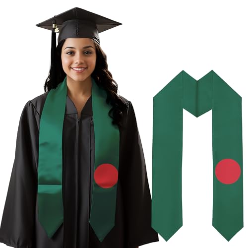Graduation Satin Sash Scarf 72" Stole - color: Bangladesh Flag