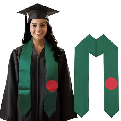 Graduation Satin Sash Scarf 72" Stole - color: Bangladesh Flag