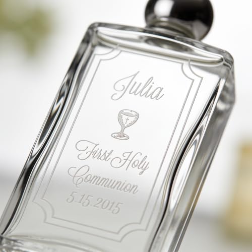 Personalized First Communion Holy Water Bottle - Laser Engraved Name & Date - color: Communion Silver