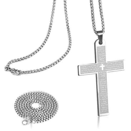 Cross Pendant for Car Rear View Mirror, Car Rearview Hanging Cross (Silver) - color: silver