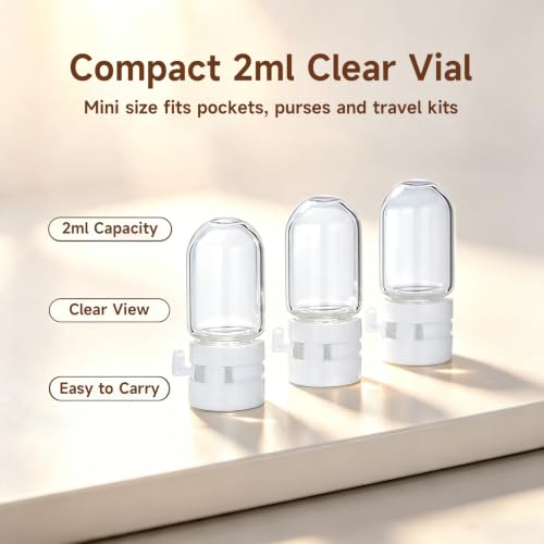 2ml 0.068 fl oz Essential Oil Samples Bottles, 20 Pack, Clear