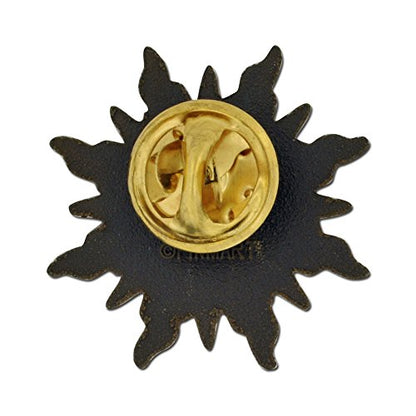Beach & Ocean Lapel Pins - Gold & Silver Sea Life, Nautical & Tropical Designs - color: Antique Gold Sun Face Sunshine, size: 10 Pack
