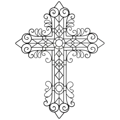 Hobby Lobby Black Metal Wall Cross, Ornate Scrollwork Design