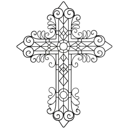 Hobby Lobby Black Metal Wall Cross, Ornate Scrollwork Design
