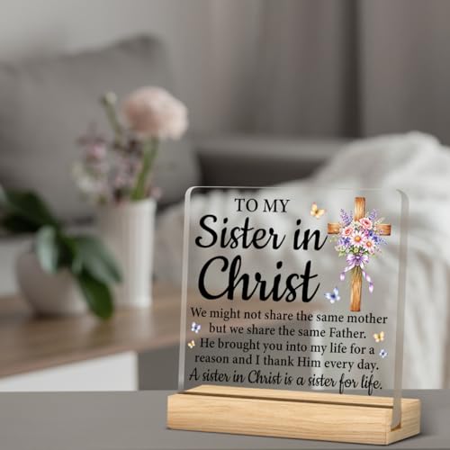 Sister Gifts Acrylic Desk Sign Christian Home Decor - color: M60A01
