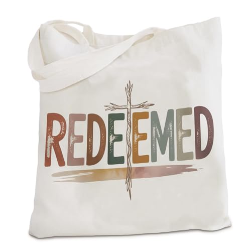 Tote Bag for Women,Shoulder Bag for Work Beach Travel and Shopping Grocery Jesus FBD - color: Retro Christian Redeemed