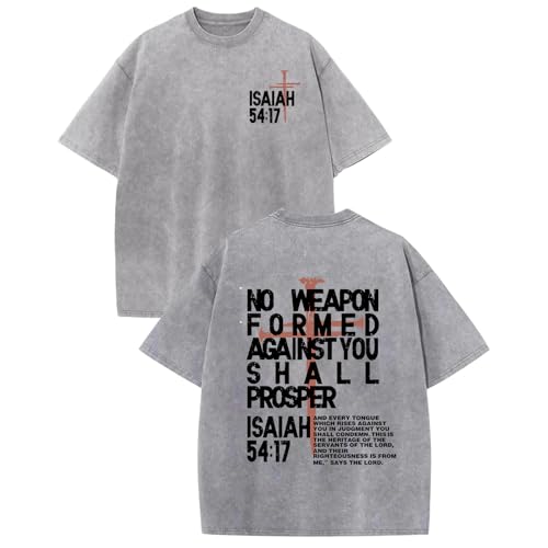 Christian Jesus Shirts for Men Faith Religious Graphic Tees Vintage Oversized Acid Wash Tshirts God Shirt Streetwear - color: Light Gray, size: Small