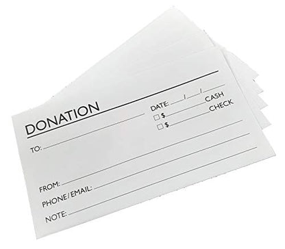 Generic Donation Currency Check Envelope - Tithe Church Offering Gift Charity - Gummed Seal - White with Black Ink - Pack of 100