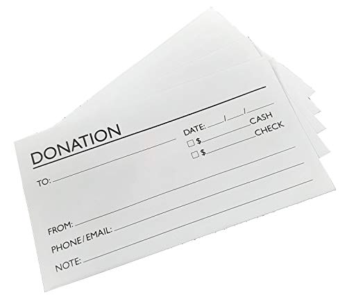 Generic Donation Currency Check Envelope - Tithe Church Offering Gift Charity - Gummed Seal - White with Black Ink - Pack of 100