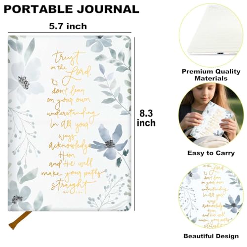 BQXH Bible Journal Notebook, Watercolor Floral Journal for Women - color: Multi 1300
