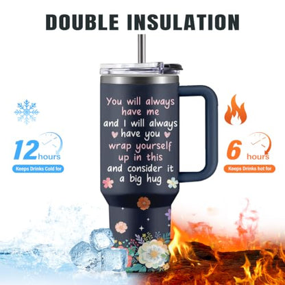 Christian Gifts for Women 40oz Tumbler - Insulated Travel Mug with Handle (Bestie, 40 Ounces) - color: Bestie