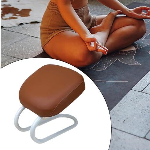 Colaxi Meditation Stool for Adults, Meditation Bench Kneeling Stool, Ergonomic Portable Chair with Anti Slip Cover, Adjustable Prayer Bench Seat for Home Studio Praying Yoga, Style D Brown - color: Style D Brown