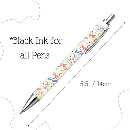 8PC Birthday Pens Ballpoint Writing Pen Bulk Gift Set Happy Birthdays Balloon Colorful Party Supplies Favors Journal Planner Desk Office Accessories Stationery Gifts for Students Adults Men Women - style: Birthday