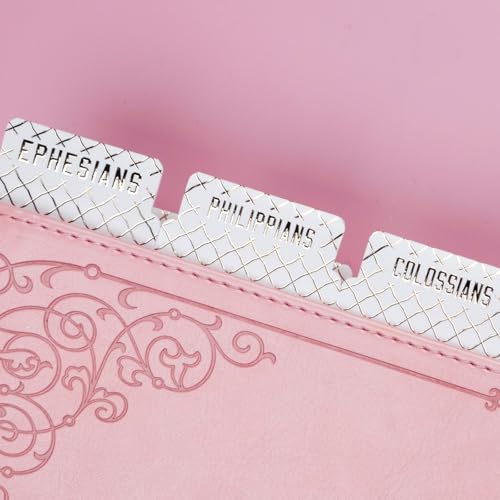 UPAFEXXI-Laminated Bible Tabs, Gold Foil Embossed Lettering(White) - color: White