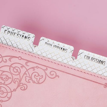 UPAFEXXI-Laminated Bible Tabs, Gold Foil Embossed Lettering(White) - color: White