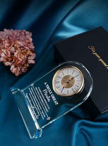 Mentor Gifts for Women Men, Thank You Appreciation Elegant Glass Clock - color: Mentor Gift