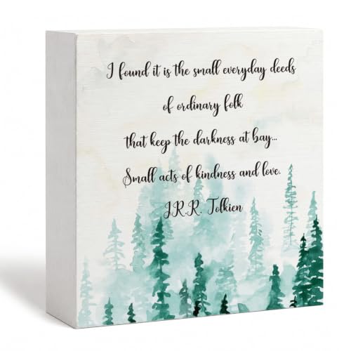 Inspirational White Wood Box Decor, I Found It Is The Small Ordinary Deeds Ordinary People, Inspirational Gift for Friends Colleague, Wooden Plaque Sign Decorative Funny Office Wood Box Sign - color: Color 14