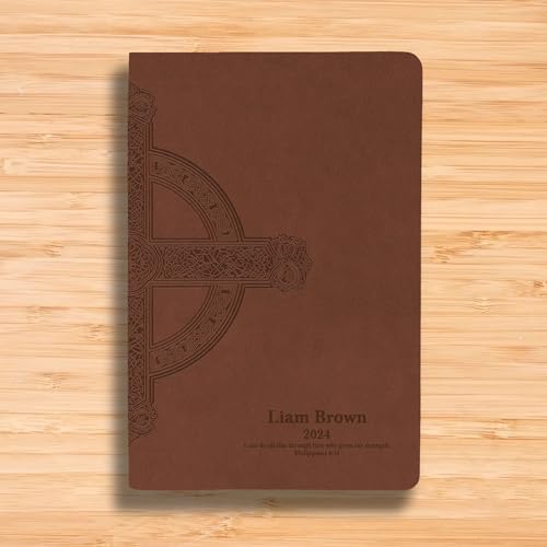 Personalized NLT Large Print Bible for Adults, Name Engraved, Standard Size - color: Brown