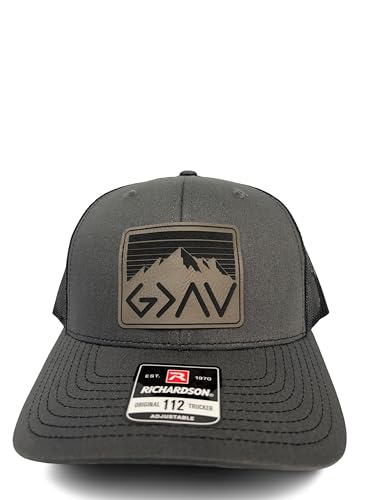 God is Greater Than The Highs and Lows Trucker Hat Women's Hat All Black Sun Hat Men Gifts for Girlfriends Cool Cap - color: Charcoal-grey