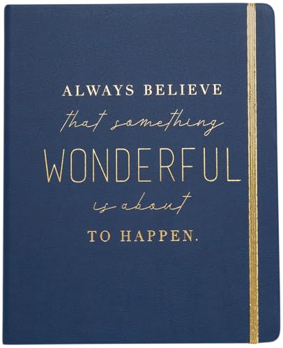 WORLD TRAVELER Large Lined Journal Notebook 256 Ruled White & Ivory Pages - color: Always Believe