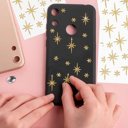Epakh 84 Pcs Gold Bethlehem Star Stickers Glitter Bling Rhinestone Sticker - color: Gold, size: Bethlehem Star