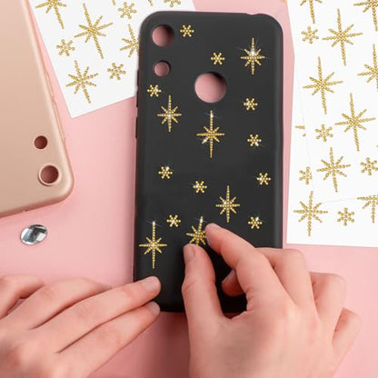 Epakh 84 Pcs Gold Bethlehem Star Stickers Glitter Bling Rhinestone Sticker - color: Gold, size: Bethlehem Star