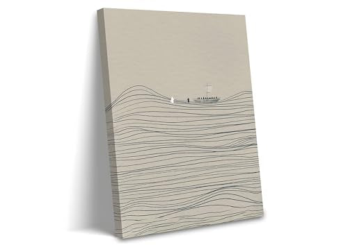 Minimalist Christian Wall Art Jesus Walking on Water with Peter 12x16 Inch - color: Jesus - Canvas, size: 16"L x 12"W