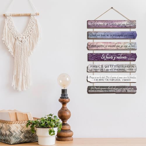 Yookeer 7 Tier Christian Wall Art Bible Verses Purple Spanish Style - color: Purple, style: Spanish Style