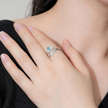 Sterling Silver Open Adjustable Ring Wrap Stack Statement Jewelry Gift - color: Just Breathe Turquoise