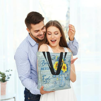 Bible Tote Bags for Women Christian Gifts Religious Church Shoulder Bag - color: Sunflower