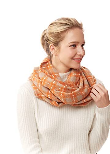 ScarvesMe Women's Check and Plaid Soft Infinity Loop Winter Fall Warm Scarf - color: Lof1252_beige