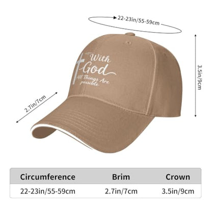 Christian Baseball Cap for Men & Women - Jesus Cross Hat, Adjustable Christian Gifts - color: Christian-16 Khaki