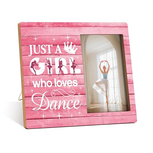 Dance Photo Frame, Just A Girl Who Loves Dance Wooden Picture Frame, Dance Lover Gifts, Home Table Decor Supplies, Dancer Gifts For Dance Teacher Women Sister Friend Daughter -A39 - color: Loves Dance