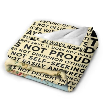 Love is Patient Love is Kind Gifts Blanket 60"X50" Bible Verses Christian Bed Throw Blanket Soft Lightweight Cozy Warm Religious Blankets for Kids Teens Men Women - color: Love, size: 60"x50"