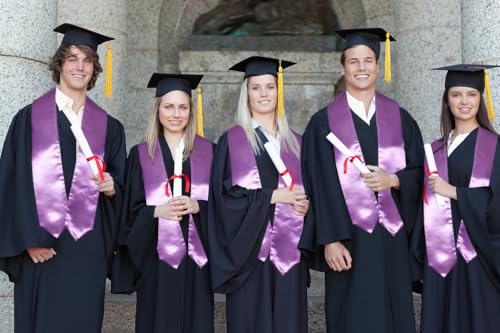 MyGradDay Plain Graduation Stole Colorful Stole for Adult Length 60",Rich in Color - color: Purple