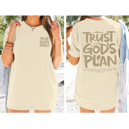 Christian Shirts for Women God Faith Shirt Jesus Oversized Religious Tees Bible Verse Tee Graphic Inspirational Tops - color: Apricot, size: Small